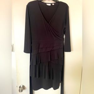 Women’s Wrap Look Tie Back Ruffle Tiered Dress